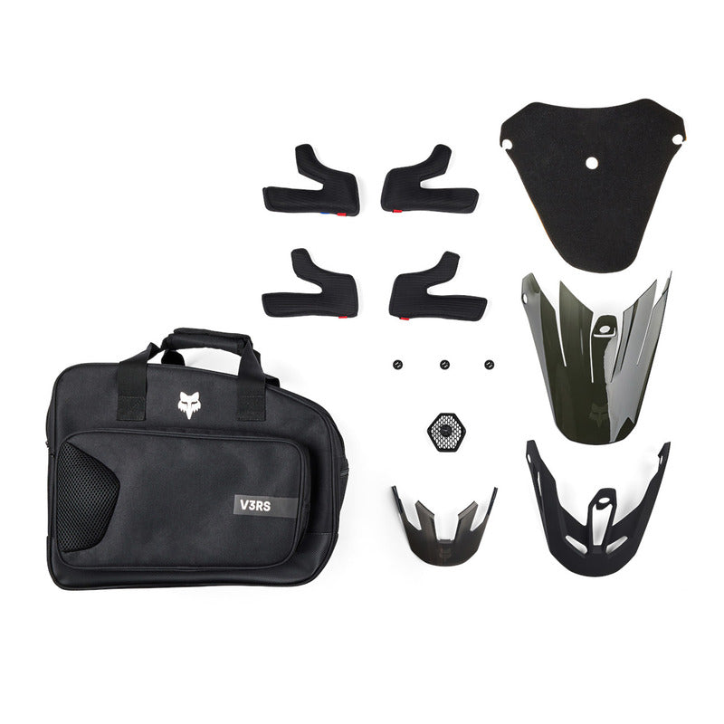 Fox V3 Rs Carbon Solid Helmet White