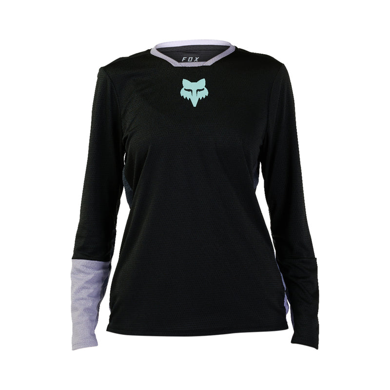 Fox Lady W Defend Race Black Long Sleeve Cycling Jersey | RideHub