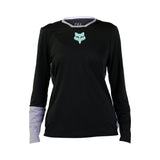 Fox Lady W Defend Race Black Long Sleeve Cycling Jersey | RideHub