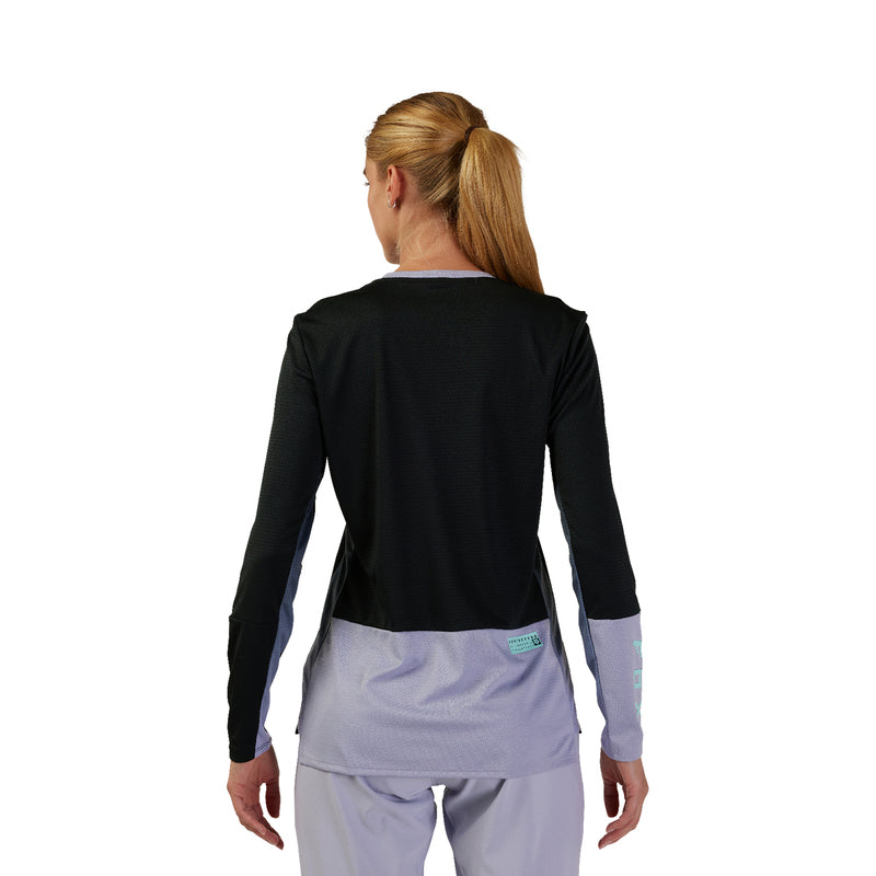 Fox Lady W Defend Race Black Long Sleeve Cycling Jersey | RideHub