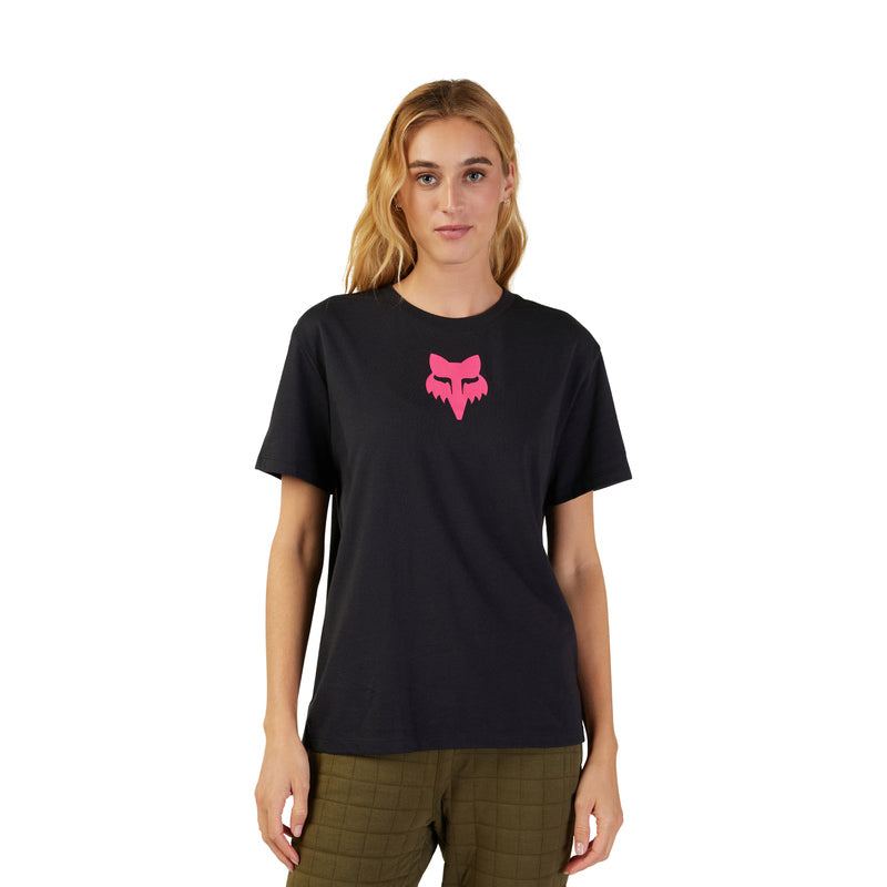 Fox Lady Fox Head T-Shirt Black/Pink
