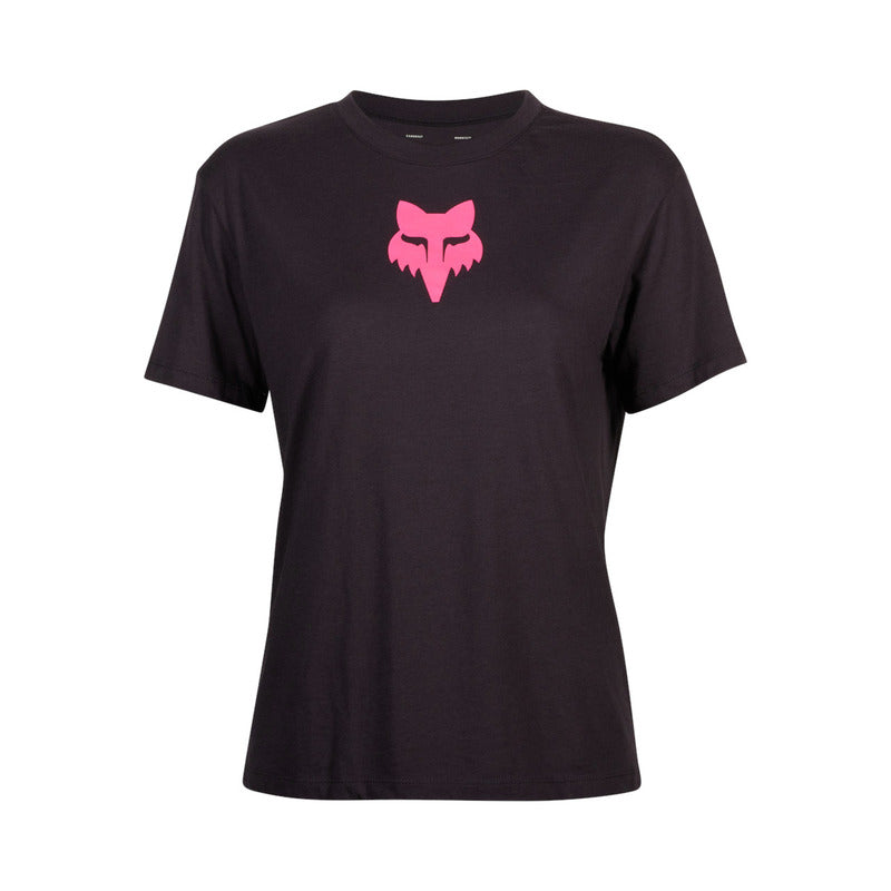 Fox Lady Fox Head T-Shirt Black/Pink