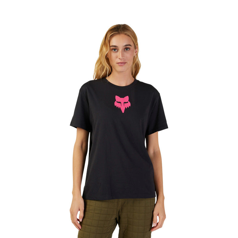 Fox Lady Fox Head T-Shirt Black/Pink