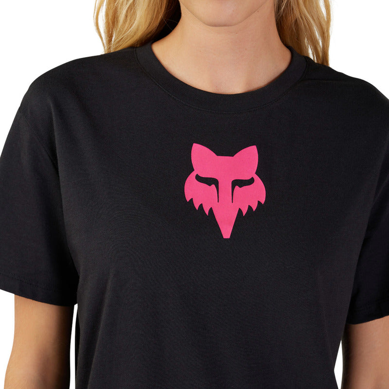 Fox Lady Fox Head T-Shirt Black/Pink