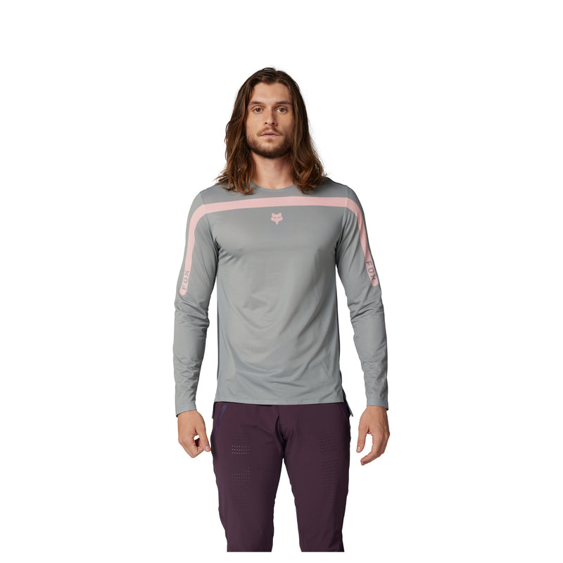 Fox Flexair Aviation Race Long Sleeve Cycling Jersey Grey Vintage | RideHub