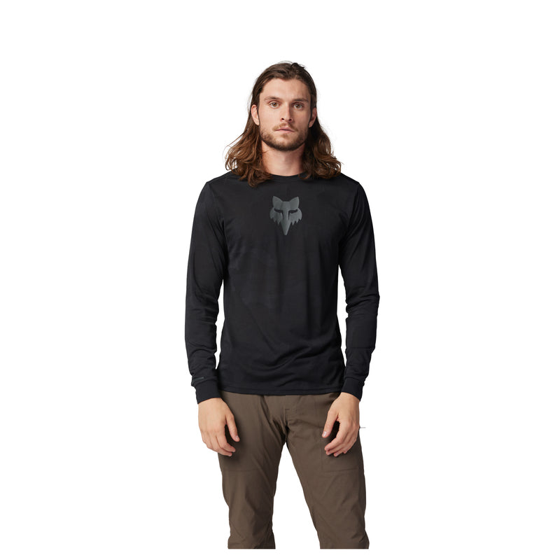 Fox Ranger Tru Dri Black Long Sleeve Cycling Jersey | RideHub