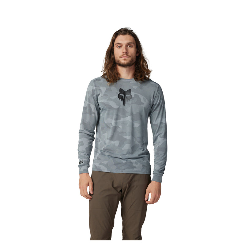 Fox Ranger Tru Dri Cloud Grey Long Sleeve Cycling Jersey | RideHub