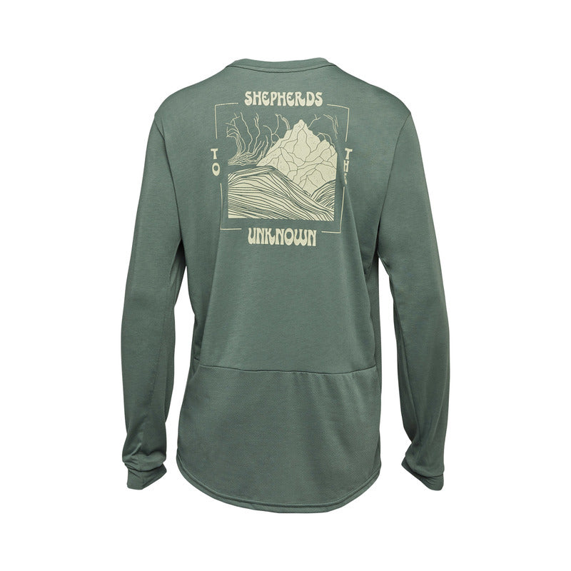 Fox Ranger Dr Shepherds Hunter Green Long Sleeve Cycling Jersey | RideHub