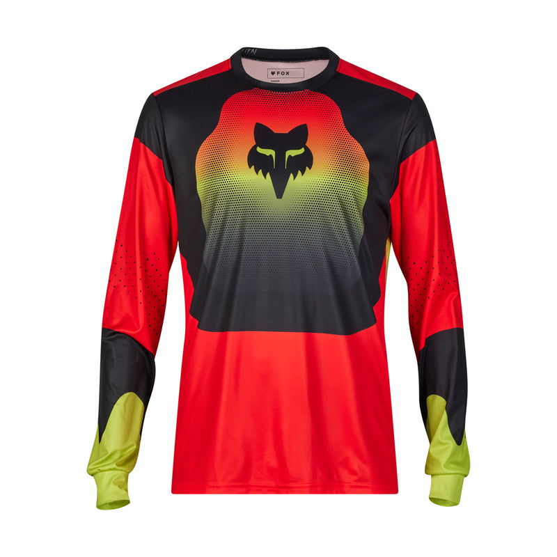 Fox Ranger Revise Long Sleeve Cycling Jersey Red/Yellow | RideHub