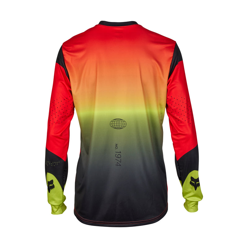 Fox Ranger Revise Long Sleeve Cycling Jersey Red/Yellow | RideHub