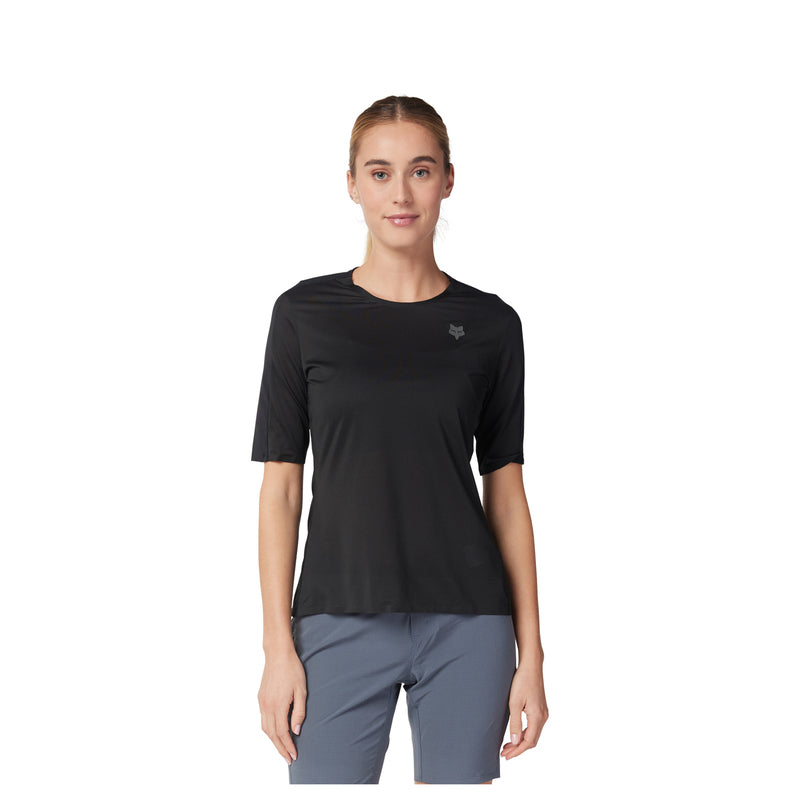 Fox Lady Flexair Ascent Black Women's Cycling Jersey | RideHub