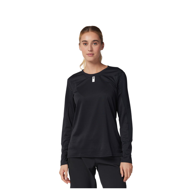 Fox Lady Defend Black Long Sleeve Cycling Jersey | RideHub
