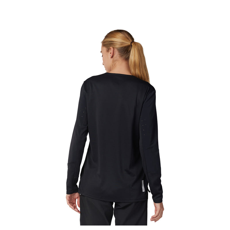 Fox Lady Defend Black Long Sleeve Cycling Jersey | RideHub