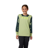 Fox Junior Defend Taunt Pale Green Long Sleeve Cycling Jersey | RideHub
