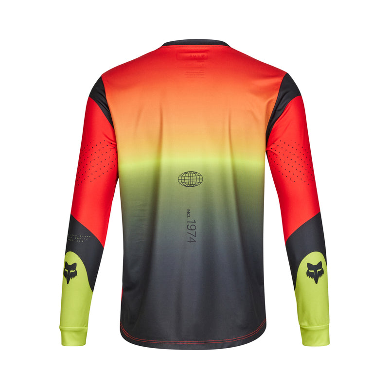 Fox Junior Ranger Revise Long Sleeve Cycling Jersey Red/Yellow | RideHub
