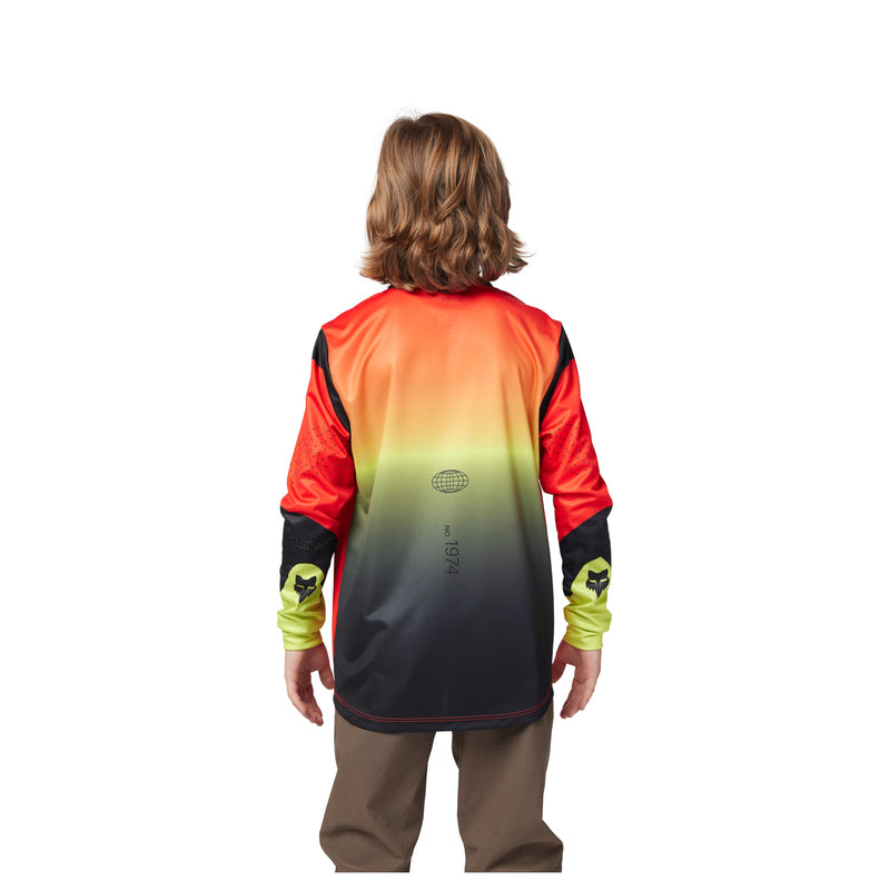 Fox Junior Ranger Revise Long Sleeve Cycling Jersey Red/Yellow | RideHub