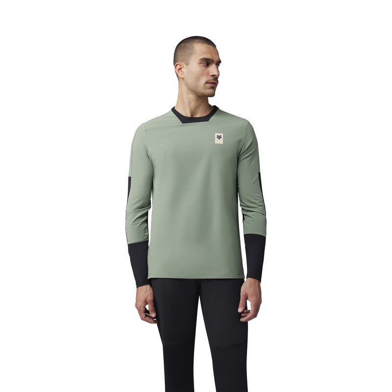 Fox Defend Thermal Moss Long Sleeve Cycling Jersey | RideHub