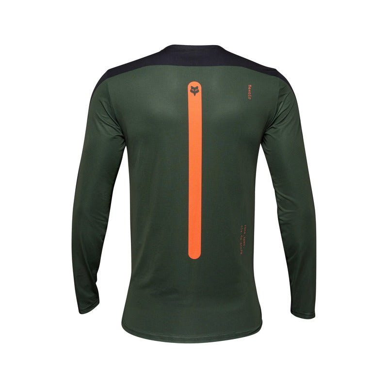 Fox Flexair Aviation Dark Sage Long Sleeve Cycling Jersey | RideHub