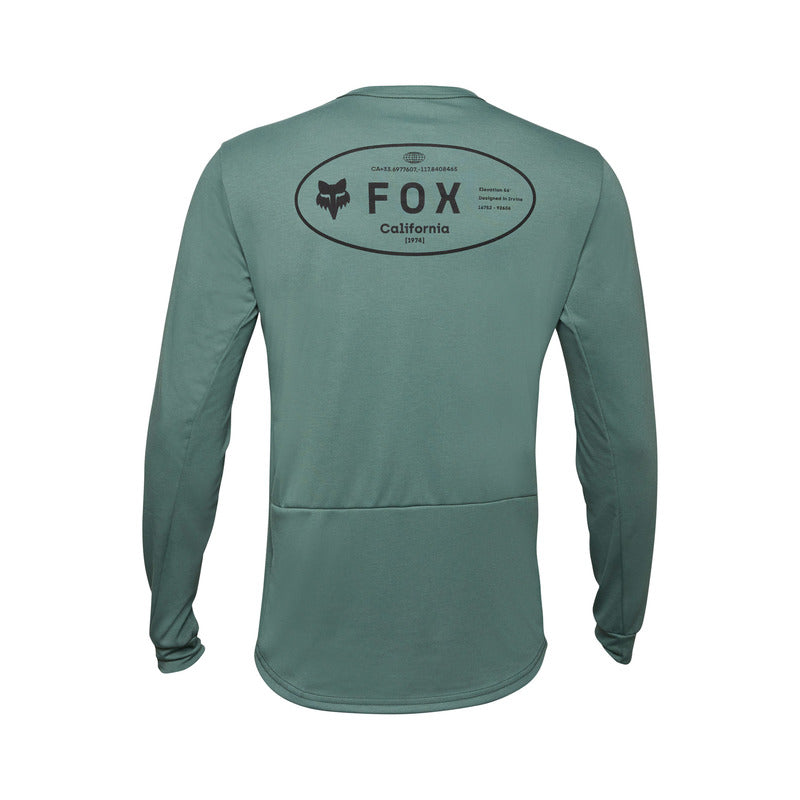 Fox Ranger Dr MD Hunter Green Long Sleeve Cycling Jersey | RideHub