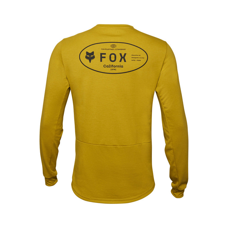 Fox Ranger Dr MD Mustard Long Sleeve Cycling Jersey | RideHub