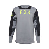 Fox Junior Defend Taunt Steel Grey Long Sleeve Cycling Jersey | RideHub