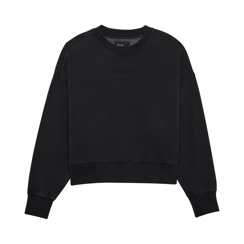 Fox Lady Wordmark Oversized Fleece Crew Black