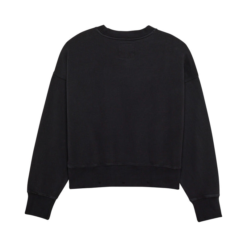 Fox Lady Wordmark Oversized Fleece Crew Black