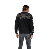 FOX HELLO FUTURE OVERSIZEDCREW BLACK HOODIE