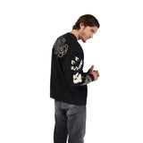 FOX HELLO FUTURE OVERSIZEDCREW BLACK HOODIE