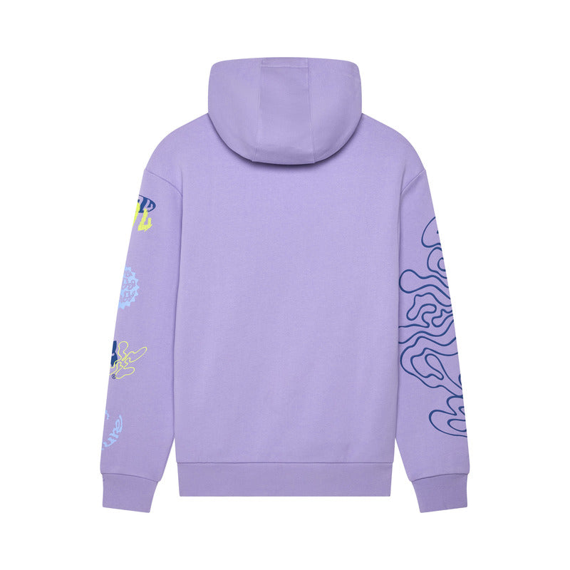 FOX LADY HELLO FUTURE FLEECE HOODIE LILAC