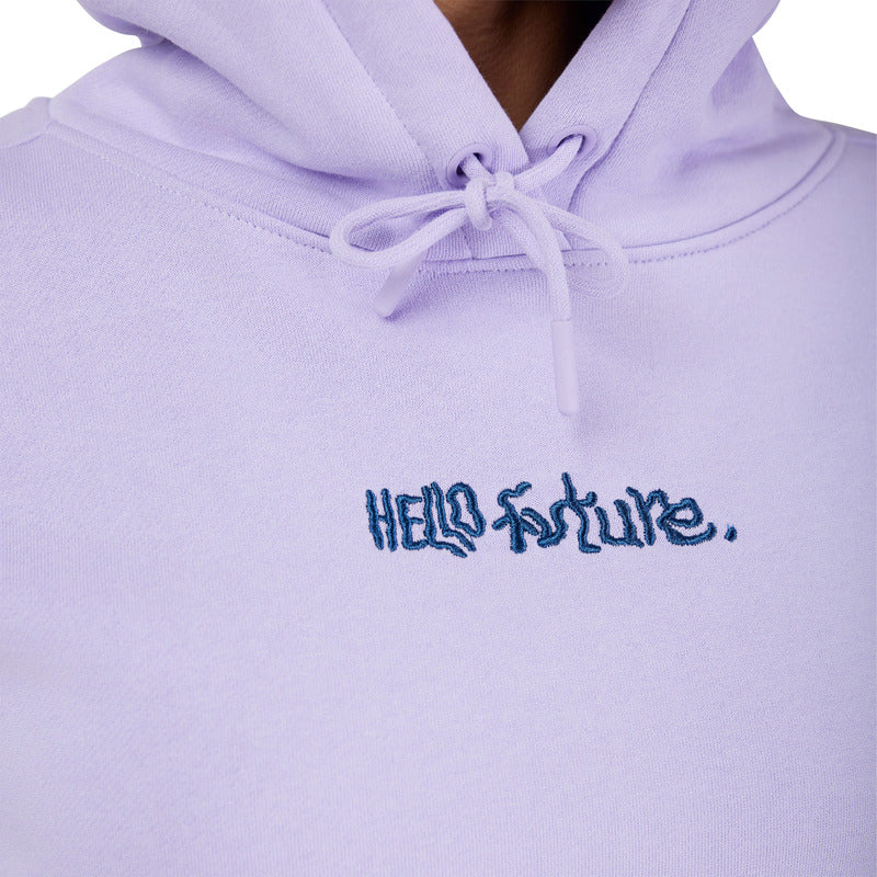 FOX LADY HELLO FUTURE FLEECE HOODIE LILAC