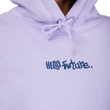 FOX LADY HELLO FUTURE FLEECE HOODIE LILAC
