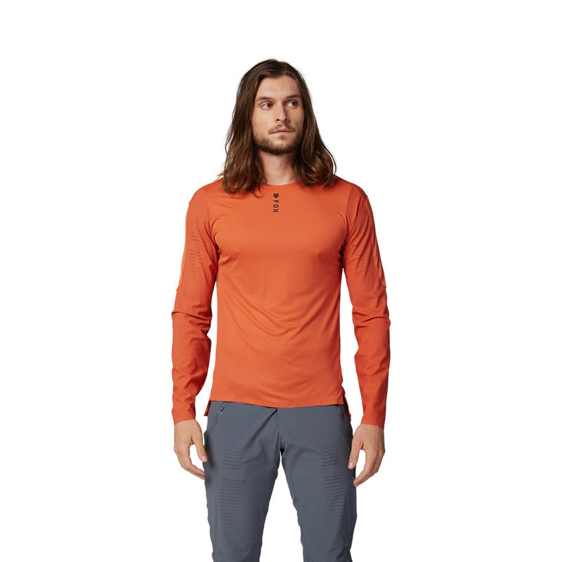 Fox Flexair Pro Atomic Orange Long Sleeve Cycling Jersey | RideHub