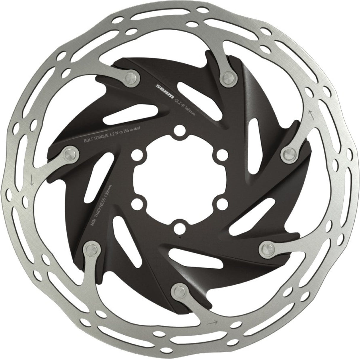 Rotor Centerline X Road 2 Piece 140mm Black (includes stainless steel rotor bolt