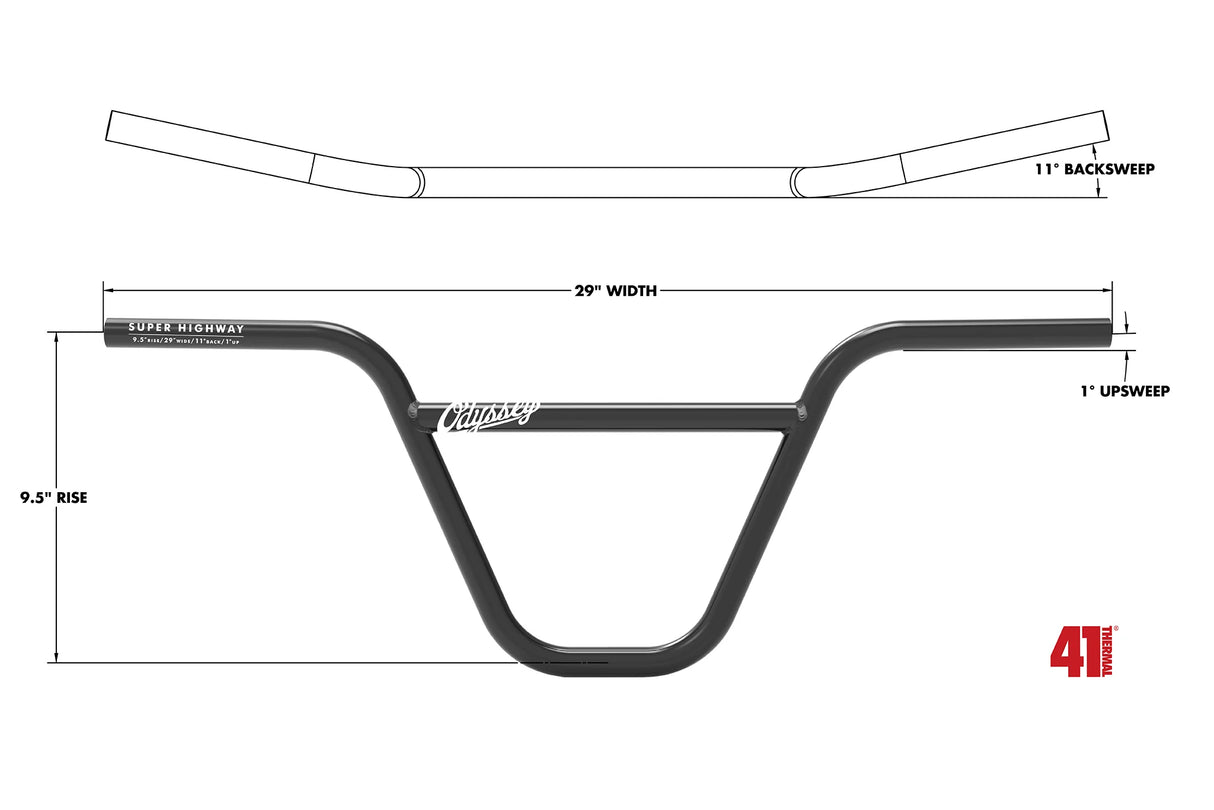 Odyssey Super Highway Bar 9.5" BMX Handlebar | Ride Hub