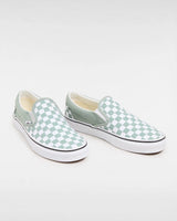 Vans Classic Slip-On Checkerboard Green/White | RideHub