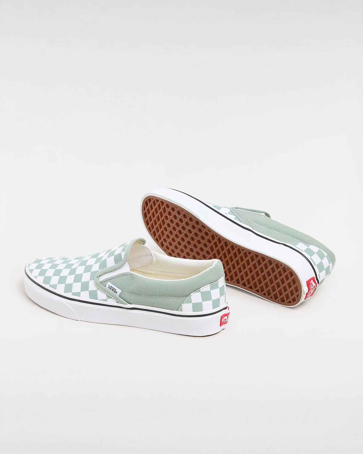 Vans Classic Slip-On Checkerboard Green/White | RideHub