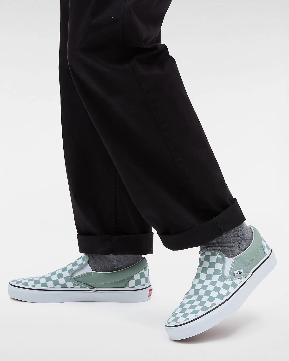 Vans Classic Slip-On Checkerboard Green/White | RideHub