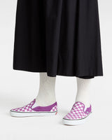 Vans Classic Slip-On Checkerboard Shoes Purple/White | RideHub