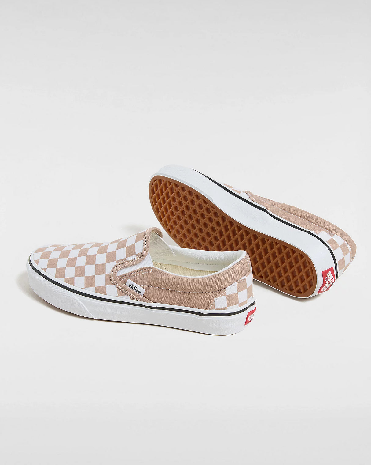 Vans Classic Slip-On Checkerboard Beige/White | RideHub