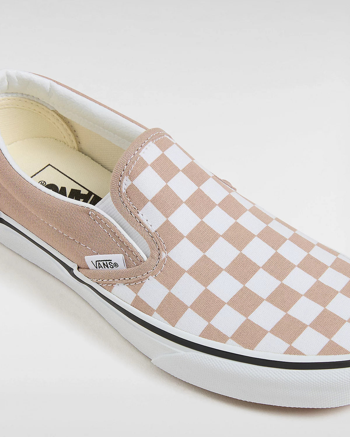 Vans Classic Slip-On Checkerboard Beige/White | RideHub