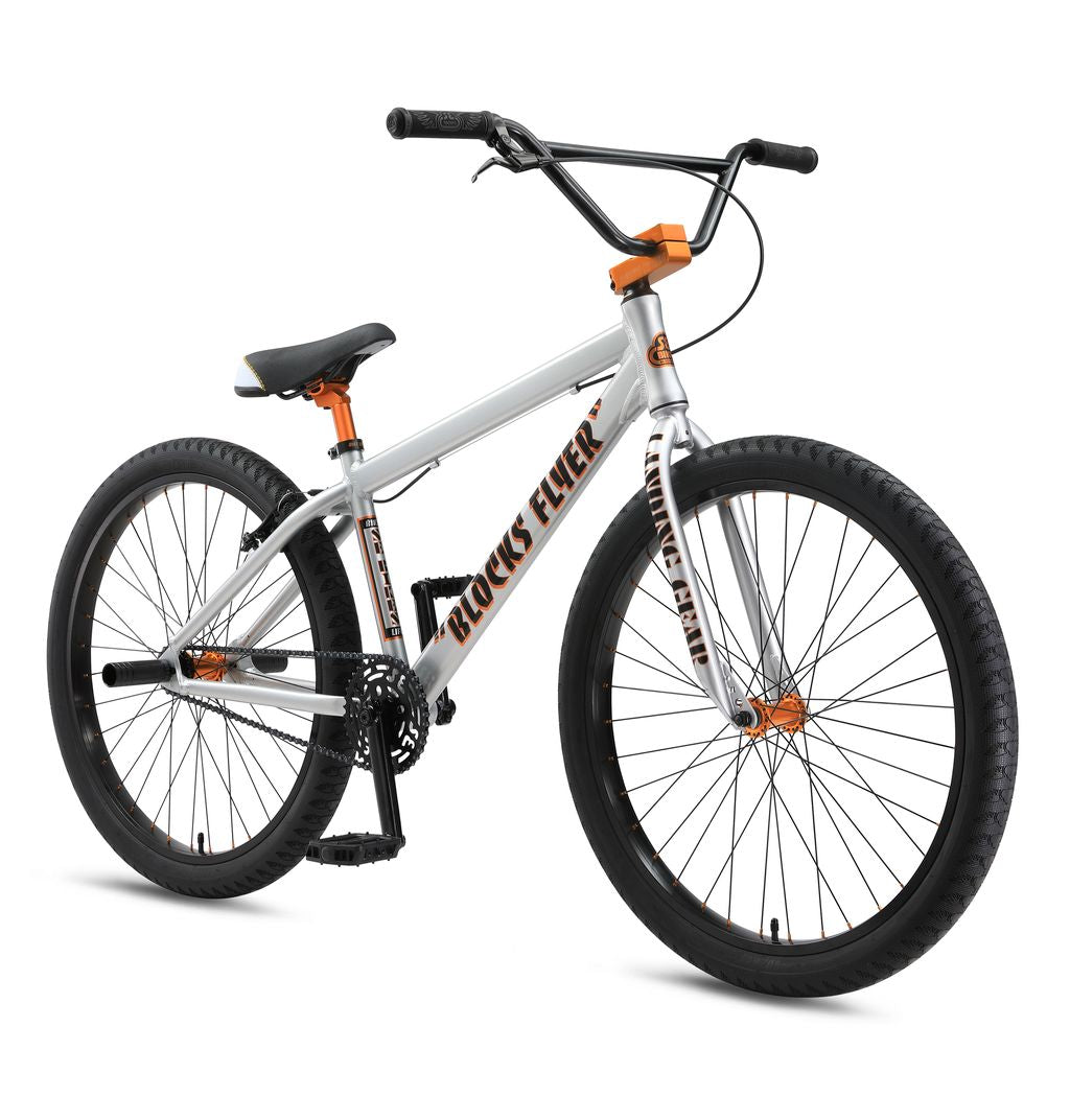 SE Bikes Blocks Flyer 26" Iced Out Silver Singlespeed bike | RideHub