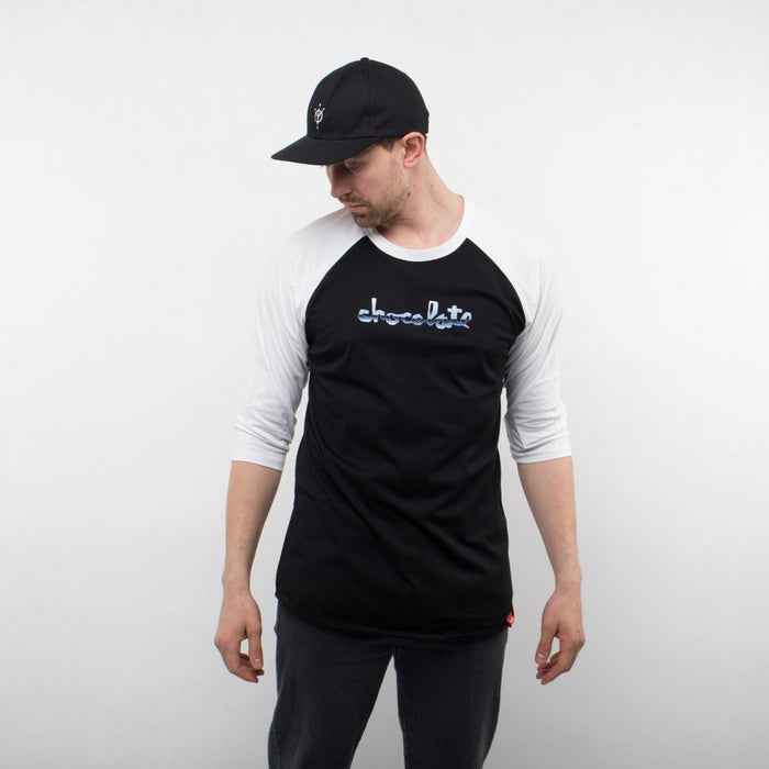 Longsleeve Chocolate Lightning Raglan T-shirt Black/White | RideHub