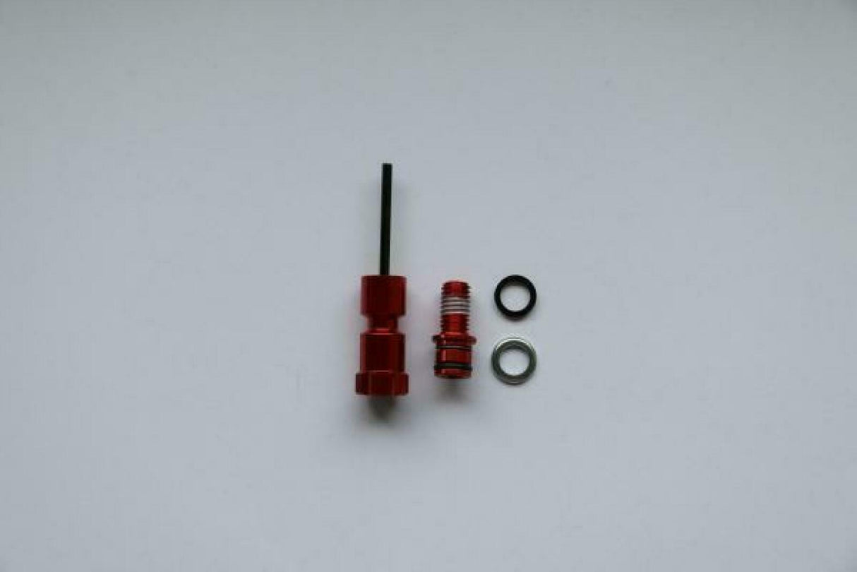 Rebound Damping Adjustment Knob Kit - Aluminum, Red, Long | RideHub