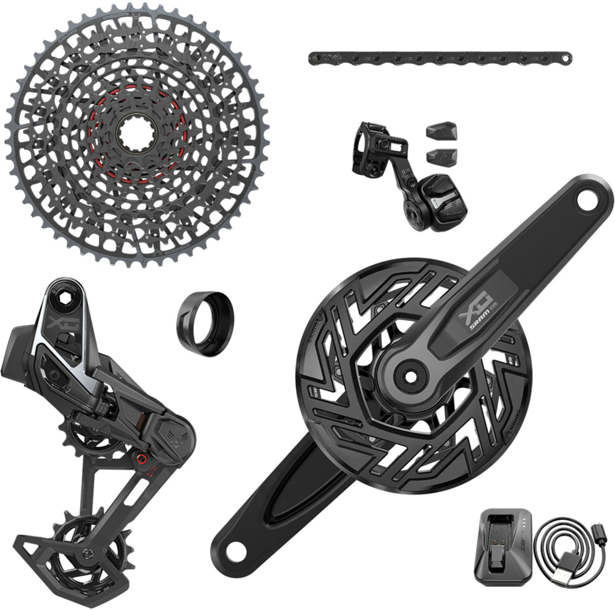 SRAM Kit X0 AXS Eagle Transmission 175mm DUB Wide, 32T, 10-52T, incl. Ladegerät, Batterie &amp; Kette